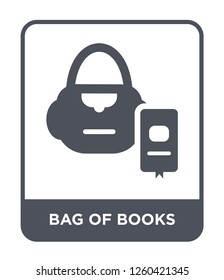 bag of books icon vector on white background, bag of books trendy filled icons from Education collection, bag of books simple element illustration