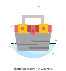 Bag, Box, Construction, Material, Toolkit Abstract Flat Color Icon Template