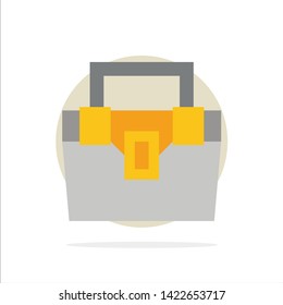 Bag, Box, Construction, Material, Toolkit Abstract Circle Background Flat color Icon