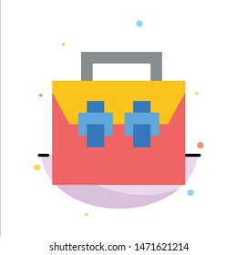 Bag, Box, Construction, Material, Toolkit Abstract Flat Color Icon Template