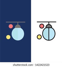 Bag, Boxer, Boxing, Punching, Training  Icons. Flat and Line Filled Icon Set Vector Blue Background