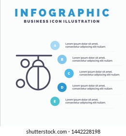 Bag, Boxer, Boxing, Punching, Training Line icon with 5 steps presentation infographics Background