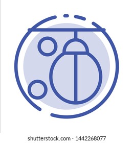Bag, Boxer, Boxing, Punching, Training Blue Dotted Line Line Icon