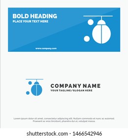 Bag, Boxer, Boxing, Punching, Training SOlid Icon Website Banner and Business Logo Template. Vector Icon Template background