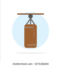 Bag, Boxing, Punch bag, Punching Abstract Circle Background Flat color Icon. Vector Icon Template background