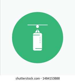 Bag, Boxing, Punch bag, Punching. Vector Icon Template background