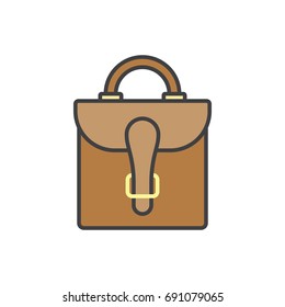 Bag, briefcase flat line icon.