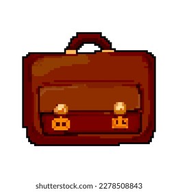 bag briefcase game pixel art retro vector. bit cash bag briefcase video arcade. old vintage illustration