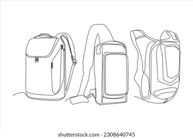 bag bundle continuous line art vector illustration