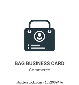 Bag business card vector icon on white background. Flat vector bag business card icon symbol sign from modern commerce collection for mobile concept and web apps design.