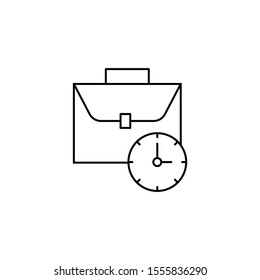 Bag, business, time, clock icon. Simple line, outline vector of icons for ui and ux, website or mobile application
