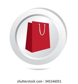 Bag button icon vector illustration