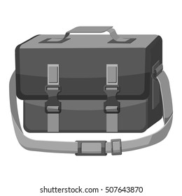 Bag for camera icon. Gray monochrome illustration of bag for camera vector icon for web