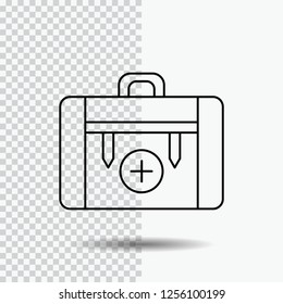 bag, camping, health, hiking, luggage Line Icon on Transparent Background. Black Icon Vector Illustration