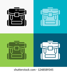 bag, camping, zipper, hiking, luggage Icon Over Various Background. glyph style design, designed for web and app. Eps 10 vector illustration