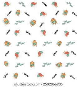 bag and cap allover print design for textile