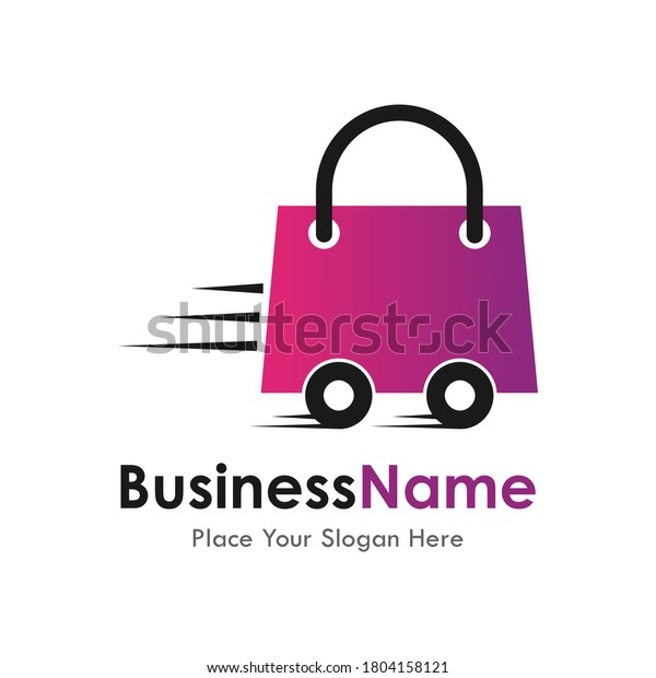 Bag car or
home shipping delivery fast vector logo template. Suitable for
business, web, marketing, shipping and
art
