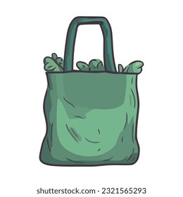 bag carrying groceries over white