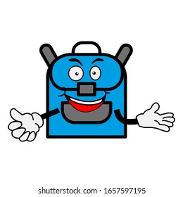 Bag cartoon character facial expressions vector illustration