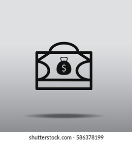 Bag case icon vector