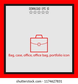 Bag, case, office  line icon