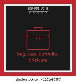 bag, case, portfolio, briefcase vector icon