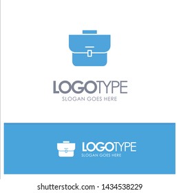 Bag, Case, Suitcase, Workbag Blue Solid Logo with place for tagline