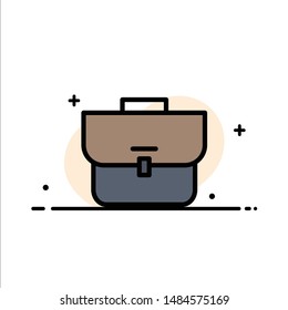 Bag, Case, Suitcase, Workbag  Business Flat Line Filled Icon Vector Banner Template. Vector Icon Template background