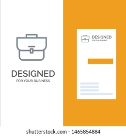 Bag, Case, Suitcase, Workbag Grey Logo Design and Business Card Template. Vector Icon Template background