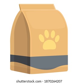 Bag cat food icon. Cartoon of bag cat food vector icon for web design isolated on white background