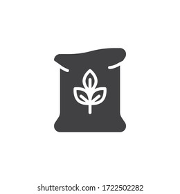Bag of cereal vector icon. filled flat sign for mobile concept and web design. Sack of grain glyph icon. Symbol, logo illustration. Vector graphics