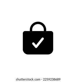 Bag check out web and app icon vector png isolated on white background