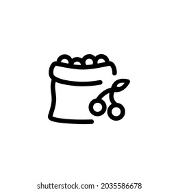 Bag of Cherry Fruit Vegetable Food Monoline Symbol Icon Logo for Graphic Design UI UX and Website
