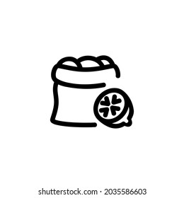 Bag of Citrus Fruit Vegetable Food Monoline Symbol Icon Logo for Graphic Design UI UX and Website