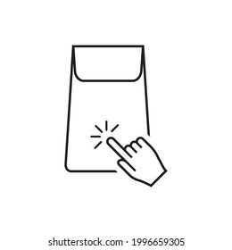 Diseño de icono de clic en la bolsa. ilustración vectorial