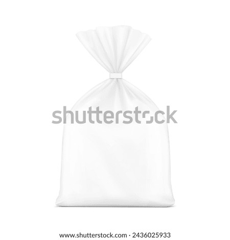 Bag with clip band mockup. Vector illustration isolated on white background. Mockup will make the presentation look as realistic as possible. EPS10.