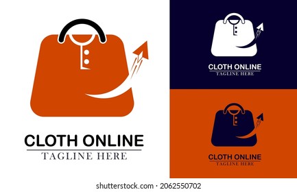 bag clothes and airplane elements logo icon, suitable for internet online shop. abstract flat design vector