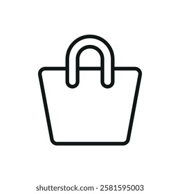 Bag clothing icon is a simple vector illustration of a shopping or tote bag, perfect for representing fashion, retail, and apparel branding.