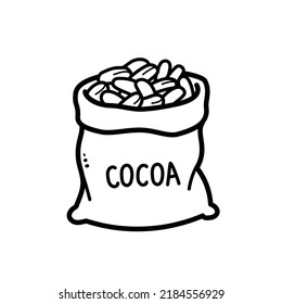 Bag of cofee beans minimal vector