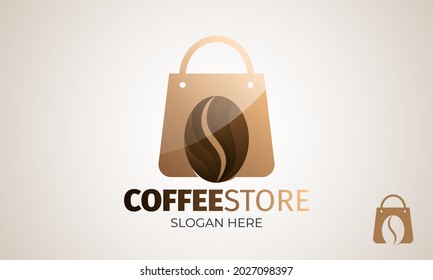 Bag and Coffee Bean Combination Logo