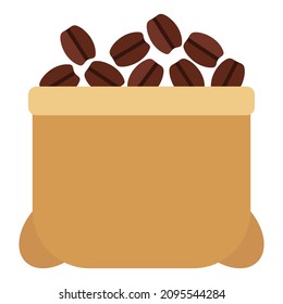 Tasche mit Kaffeebohnen, Flachbild-Vektorgrafik