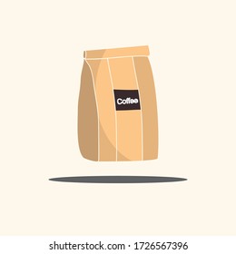 Bag of coffee beans icon vector. Icon