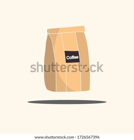 Bag of coffee beans icon vector. Icon