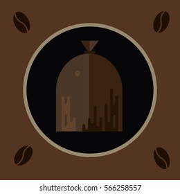 bag of coffee, flat style, illustration