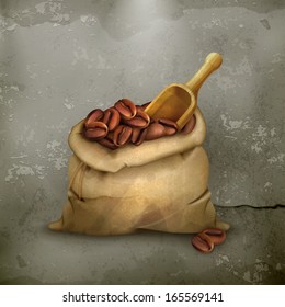 Bag of coffee old style vector