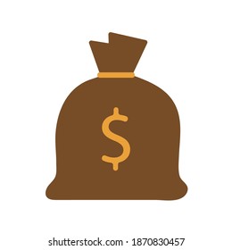 Bag of coins, dolars. vector illustration