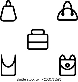 Taschenkollektion Symbol-Illustration auf einfache schwarze Linie