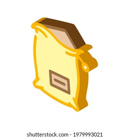 vector de icono isométrico de compost de bolsa.  ilustración de símbolo aislado