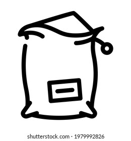 vector de icono de línea de compost de bolso.  símbolo de contorno aislado ilustración negra