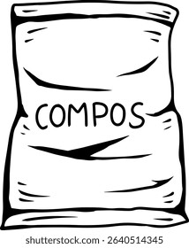Bag of Compost Simple Illustration